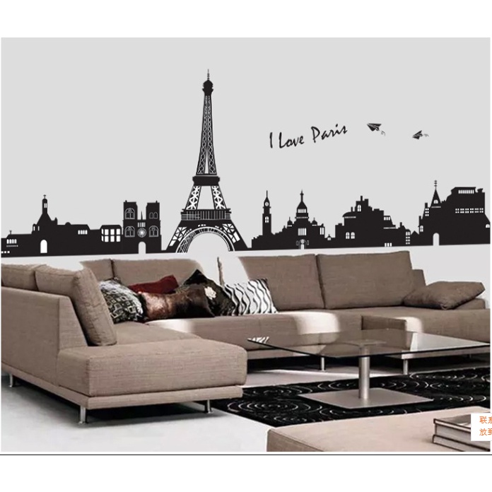⚡️𝐅𝐑𝐄𝐄 𝐒𝐇𝐈𝐏⚡️ Decal dán tường THÀNH PHỐ PARIS CỔ ĐIỂN chống thấm nước, decal hít công nghệ cao