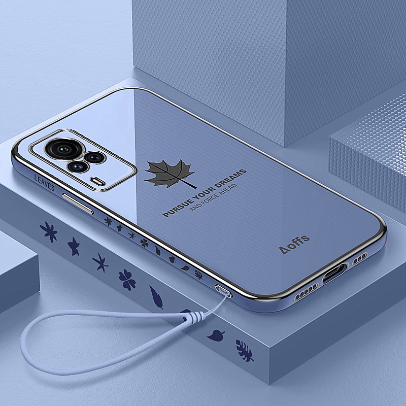 ốp lưng điện thoại mạ sang trọng tương thích với Cho VIVO X80 X80PRO X70 X70PRO X60 X60PRO X50 X50PRO Vỏ silicon mềm TPU có dây buộc case