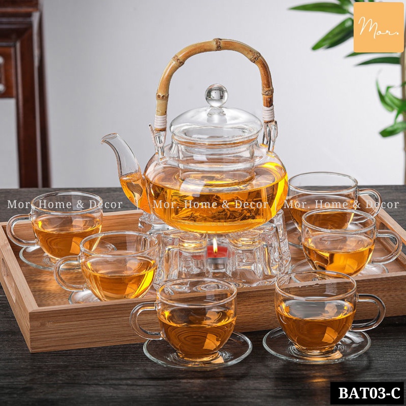 Bộ ấm trà thuỷ tinh chịu nhiệt - BAT03-C
