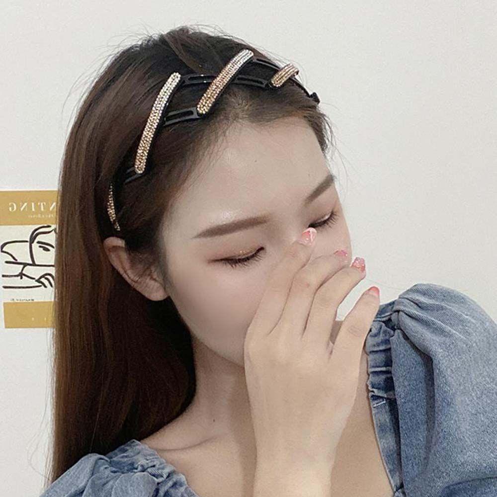 JARRED Băng Đô Cài Tóc Bằng Acrylic Đính Đá Thời Trang