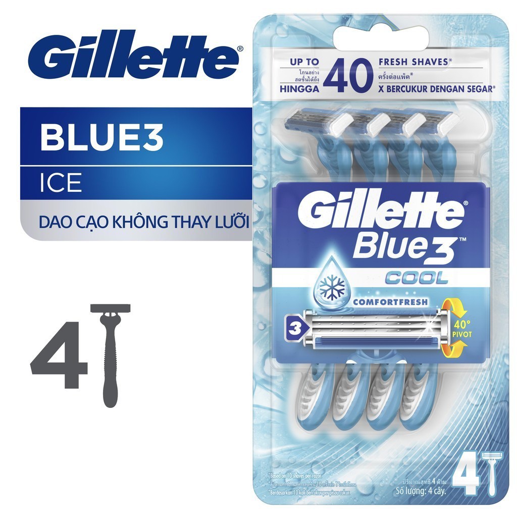 Dao Cạo Râu Gillette Blue 3 Ice Mát Lạnh