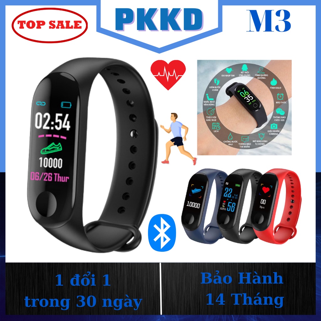 Đồng Hồ Thông Minh Nam/Nữ đẹp M3,đo nhịp tim,đếm bước chân,kết nối điện thoại-PKKD