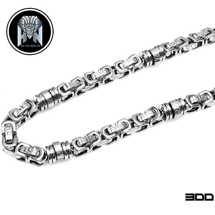 Dây chuyền nam inox vĩnh viễn không đen không gỉ kiểu tròn trắng