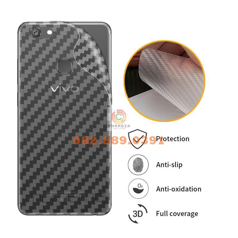 Miếng dán mặt lưng skin carbon Vivo Y81/ Y83/ Y85