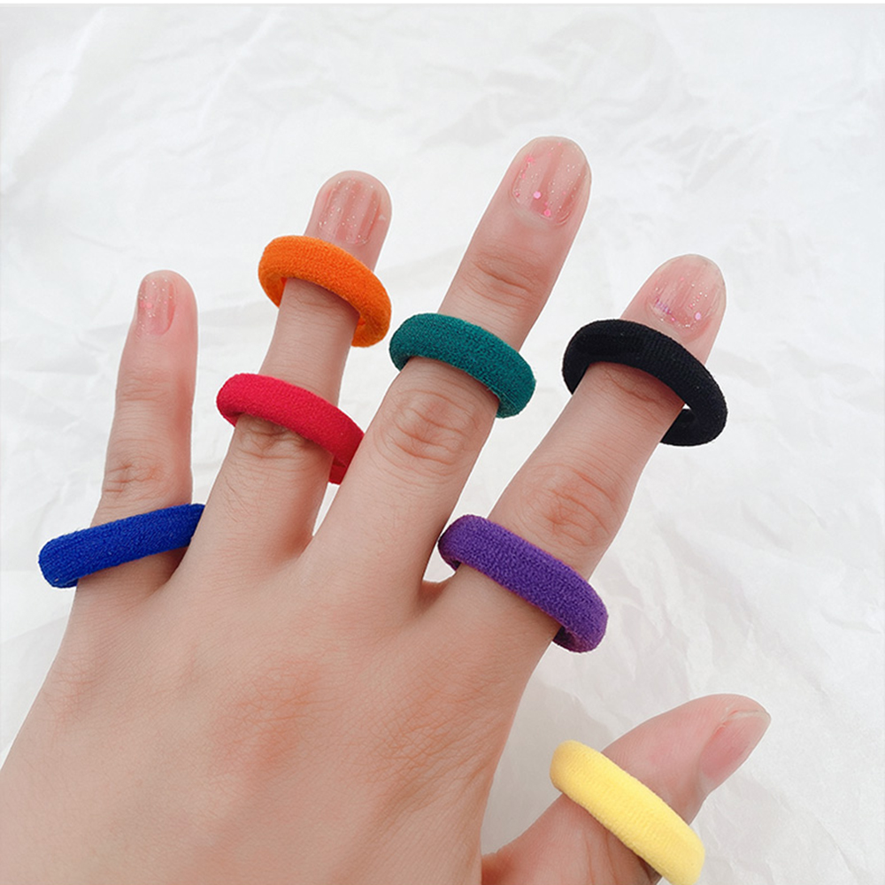 Set 50 Dây Cột Tóc Bằng Nilon Màu Trơn Dễ Thương Xinh Xắn