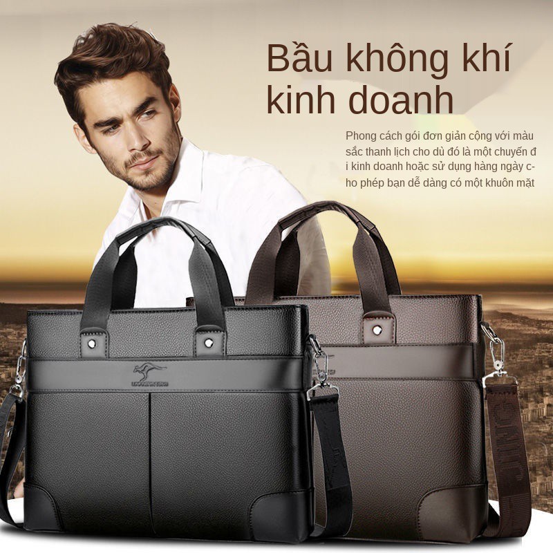túi xách da kangaroo nam kinh doanh công cộng messenger thông thường