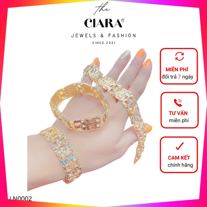 Lắc Tay Nam ⚡𝐒𝐈𝐄̂𝐔 𝐒𝐀𝐍𝐆⚡Lắc Nam Rồng Mạ Vàng 18k Cao Cấp CIARA - LN0002