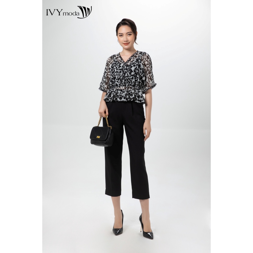 Quần Baggy nữ phối túi lật IVY moda MS 22B9215