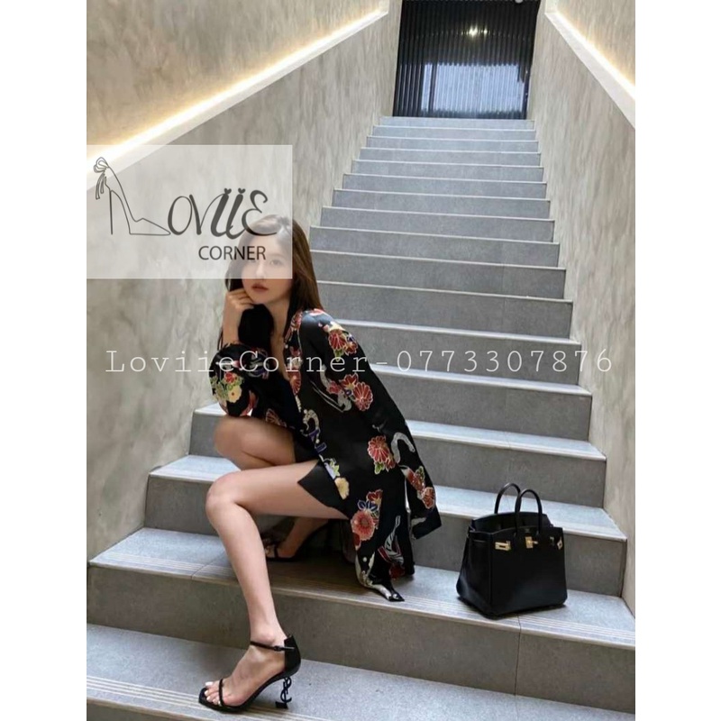 GIÀY CAO GÓT NỮ LOVIIECORNER CHẤT LỤA - SANDAL GÓT NHỌN 9 PHÂN QUAI MẢNH NƠ LỤA G191262 G220634