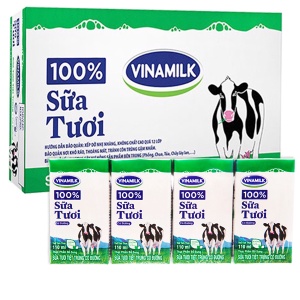 Sữa Vinamilk ❤ FREESHIP ❤ Thùng sữa Vinamilk 100% có đường 180ml (4 *12 lốc) , Sữa Tươi - Sữa Tươi có đường