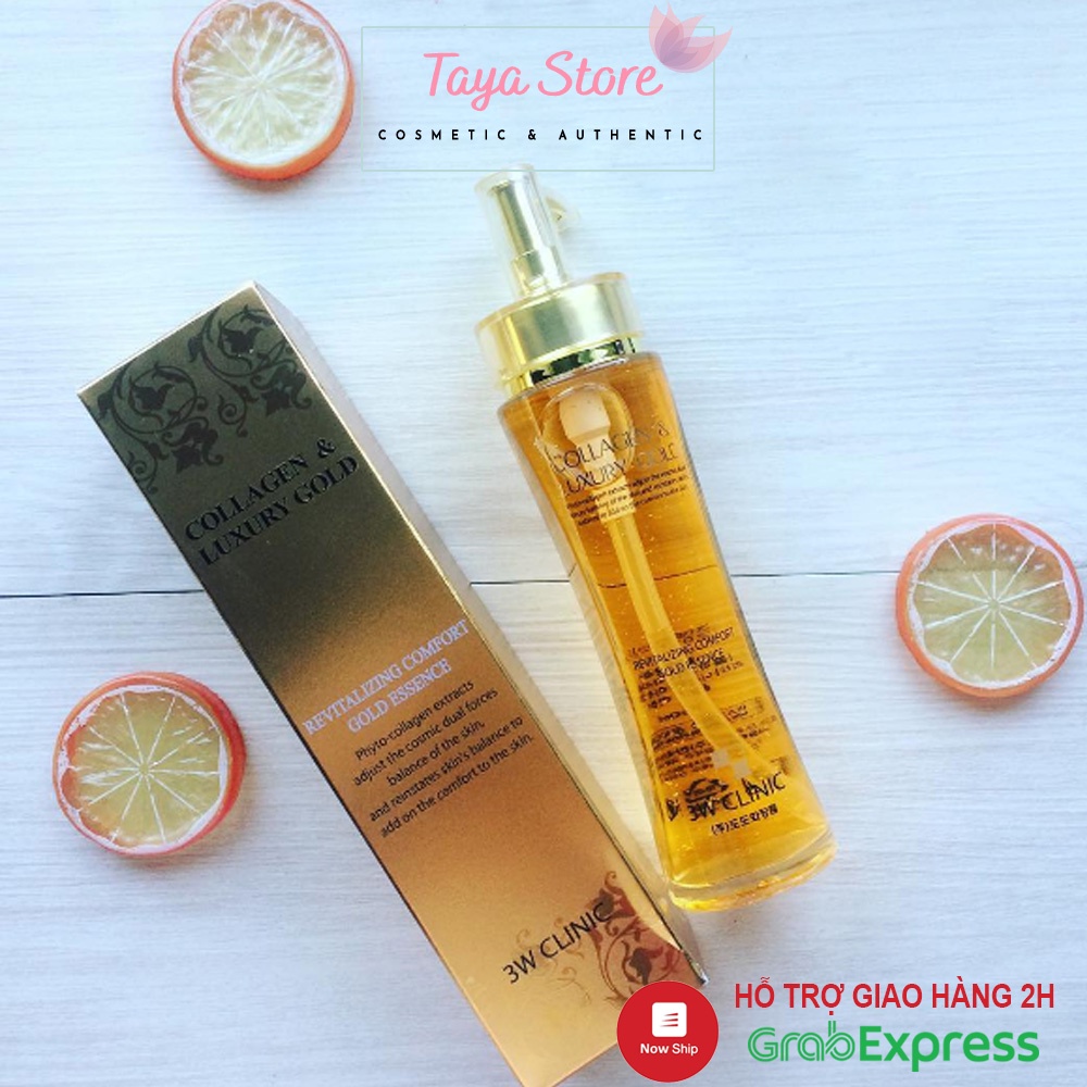 Serum chống lão hóa và dưỡng da Collagen &amp; Luxury Gold Revitalizing Comfort Gold Essence 3W Clinic Hàn Quốc 150ml