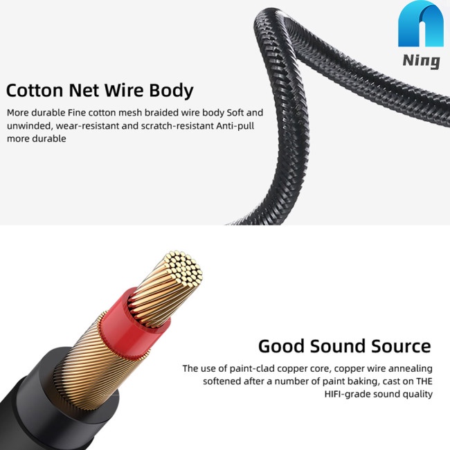 Dây Cáp Âm Thanh Bện Sợi Nylon Giắc Cắm 6.5mm 6.35Mm Sang Giắc Cắm AUX Dài 1.8m Dành Cho Đàn Guitar