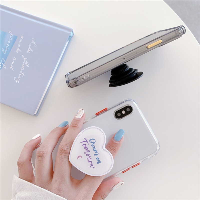 Popsocket giá đỡ điện thoại pop up trái tim in bóng TOMORROW bling bling