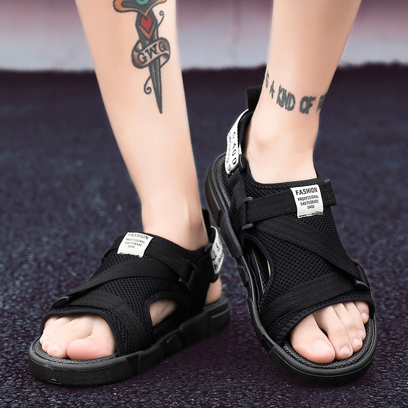 Giày sandal YOZOH cho nam màu đen & đỏ phong cách thời trang size 39-45