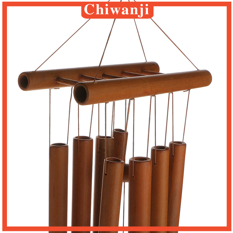 [CHIWANJI]Deep Relaxing 8 Tubes Bamboo Raft Chapel Bells Windmill Wind Chimes Decor