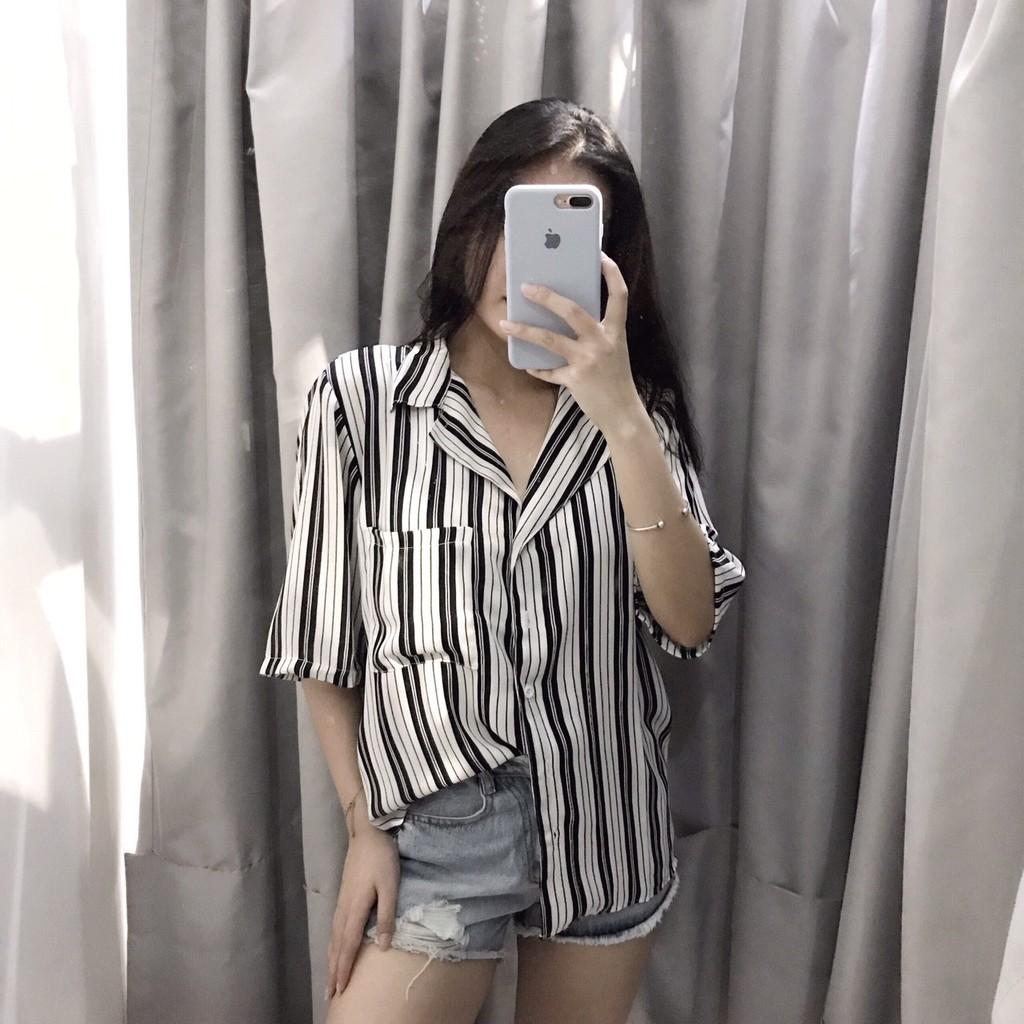 ÁO SƠ MI SỌC DỌC CỔ VEST