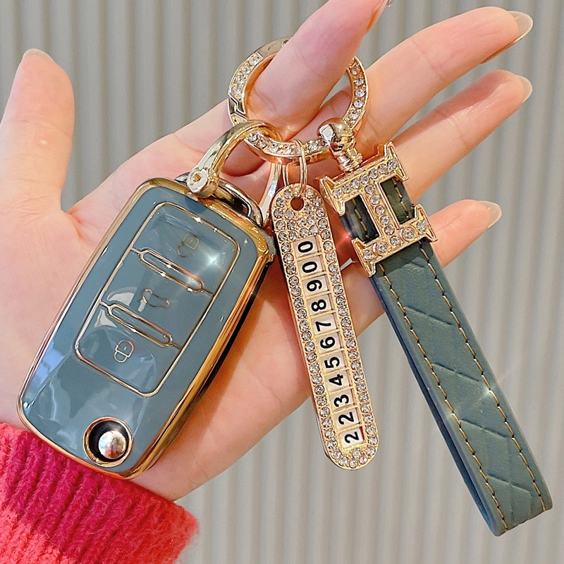 Vỏ Bảo Vệ Chìa Khóa Xe Hơi Volkswagen VW Polo Tiguan Passat B5 B6 B7 Golf Eos 4 5 6 Scirocco Jetta MK4 MK6 Jetta Lavida Skoda Octavia Seat Leon Altea Tiguan Beetle Caddy T5 Up Eos Leon