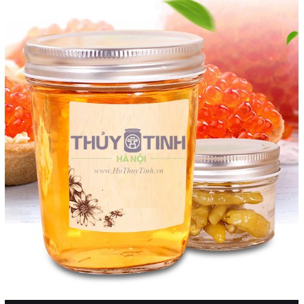 Bộ 6 hũ thủy tinh Nắp Nhôm miệng rộng đựng gia vị , làm sữa chua ...loại 100ml , 200ml , 300ml