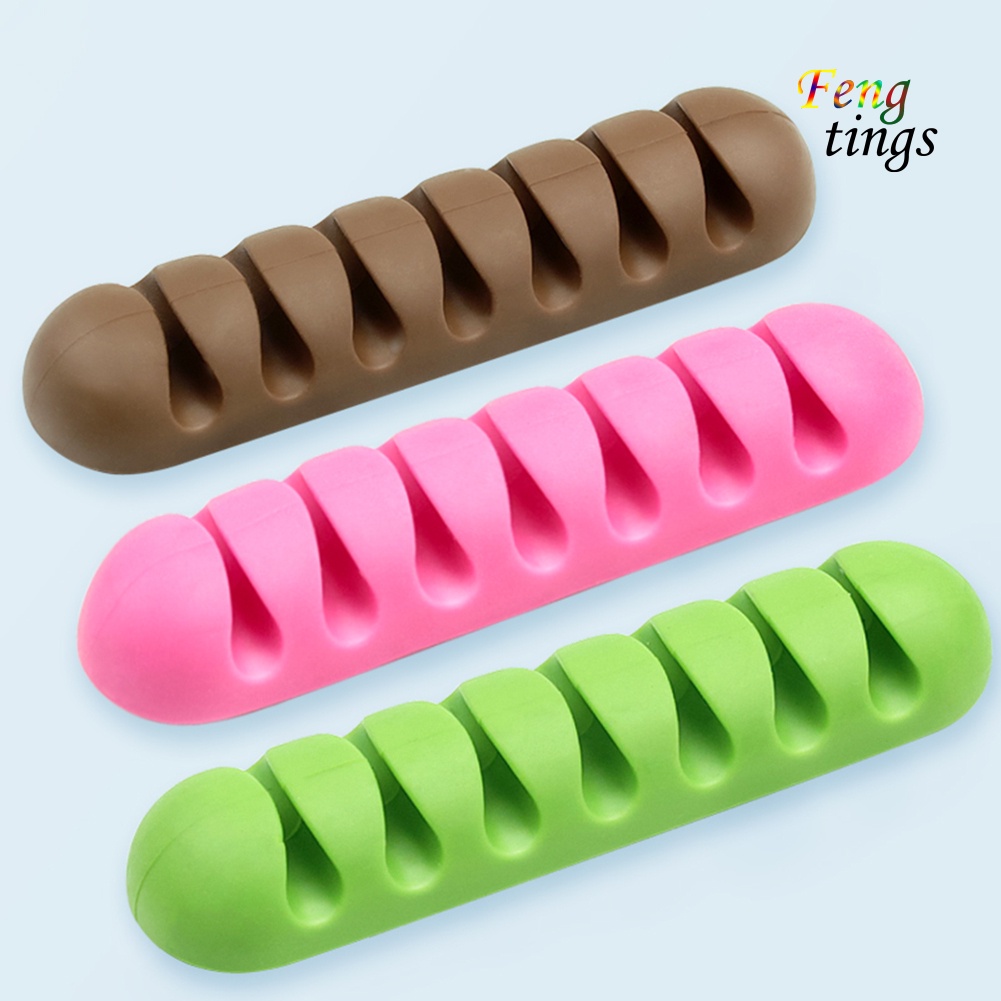 Dụng Cụ Giữ Dây Cáp Bằng Silicone Tự Dính 7 Lỗ Tiện Dụng