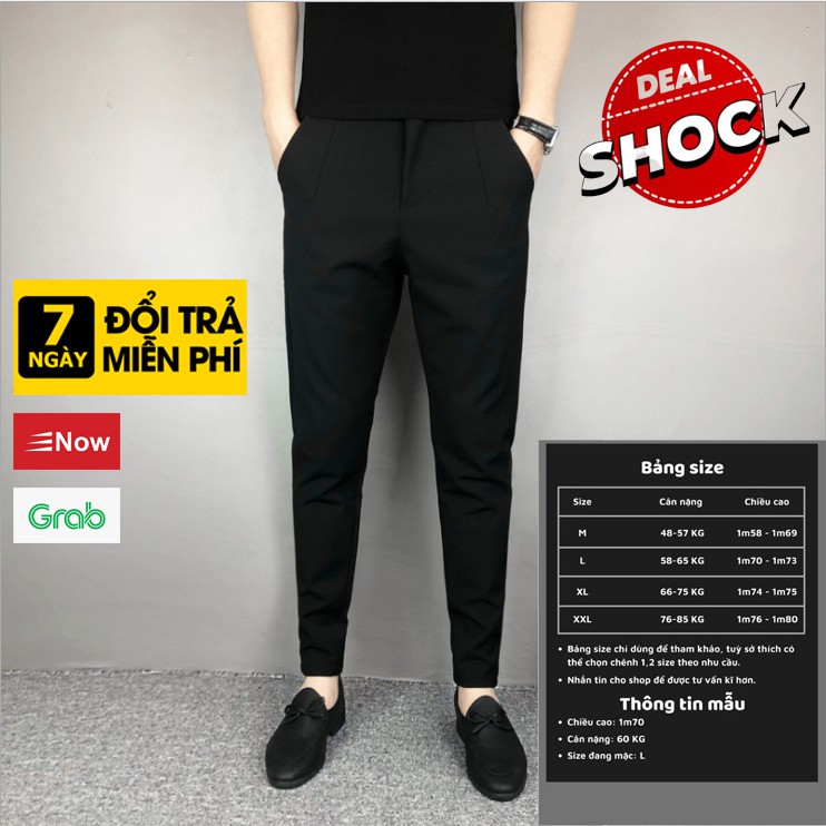 Quần Âu Nam, Quần Baggy Co Dãn Ôm, Ống Côn, Vải Chống Nhăn Cao Cấp, Không Bai, Xù - Dino Store