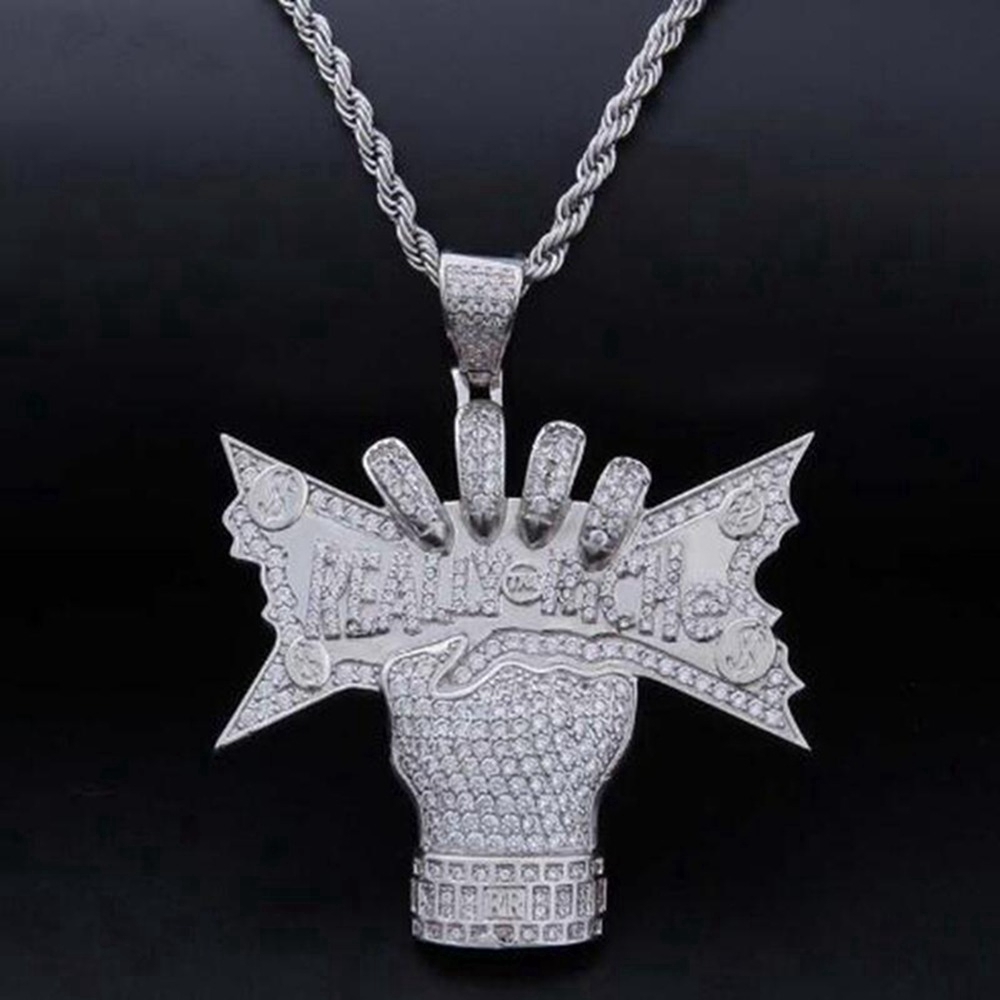 “Really Riche” Huruf Liontin Kalung, Hip Hop Rantai Emas, Zirkon Liontin, Perhiasan Kalung Pria | BigBuy360 - bigbuy360.vn