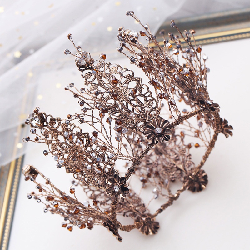 Vương Miện Công Chúa Đính Đá Pha Lê Phong Cách Baroque Cho Cô Dâu / Sinh Nhật