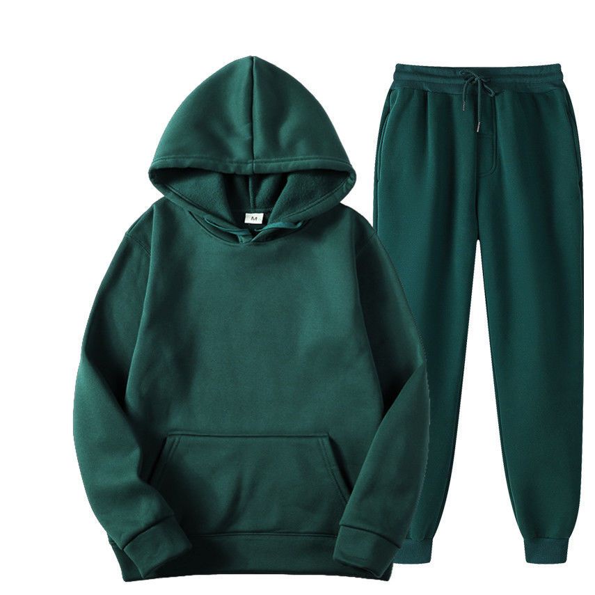 Set Đồ Thể Thao 2 Món Gồm Áo Hoodie Lông Cừu Và Quần Thể Thao Thời Trang Xuân Thu Nhiều Màu Tùy Chọn Cho Nam @ -