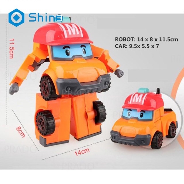 Hộp Đồ Chơi Robocar Poli Siêu Xe Robot Biến Hình Cao Cấp Dành Cho Bé