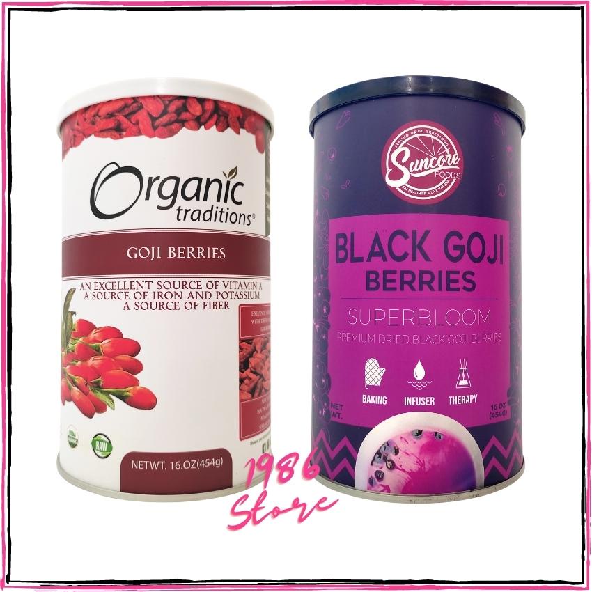 [Combo Câu Kỷ Tử, Hắc Kỷ Tử 454gr] Kỷ Tử Goji Berreis Organic Traditions, Hắc Kỉ Tử Black Goji Berries