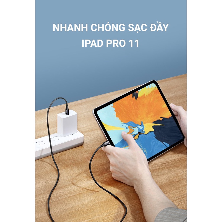 Cáp dù sạc nhanh PD 18W Type C to Type C, dài 1.2m Bagi PD-C120 - Bảo hành 12 tháng