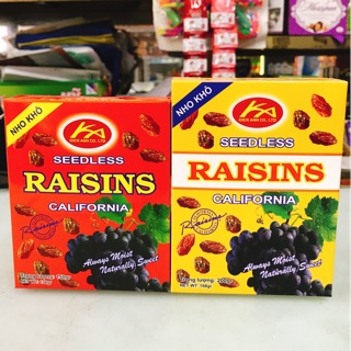 NHO ĐEN MỸ RAISINS CALIFORNIA HỘP 150G - 200G