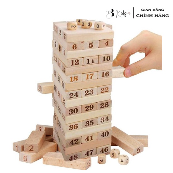 BB Kids Trò chơi rút gỗ size lớn 54 thanh cho bé , Đồ chơi rút gỗ loại to giúp phát triển kỹ năng cho bé