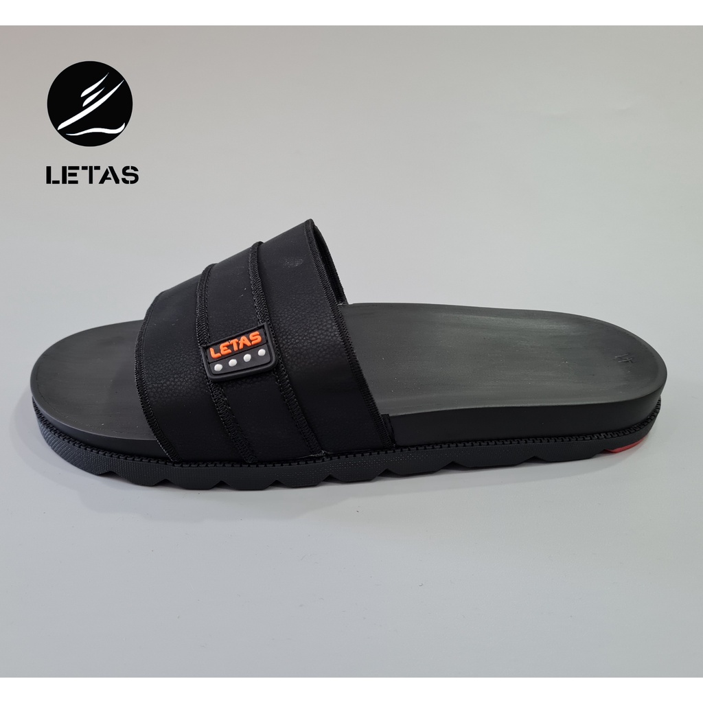 Dép bản LETAS nam quai ngang cao cấp mềm mại MX-09 đế đen