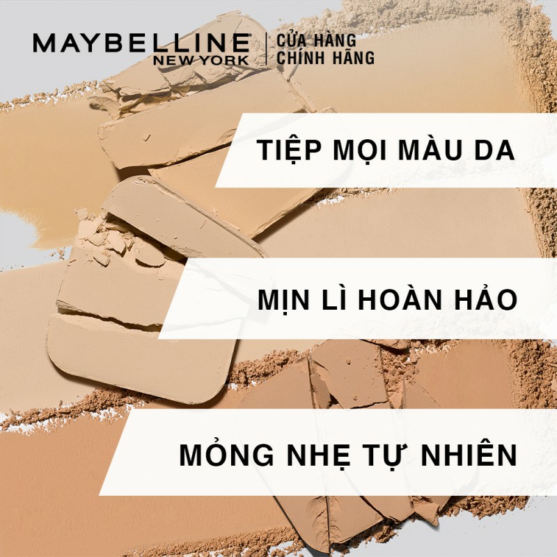 Phấn Nền Kiềm Dầu Chống Nắng Tiệp Mọi Tông Da SPF 32 PA+++ Fit Me Skin-Fit Powder Foundation Maybelline New Y