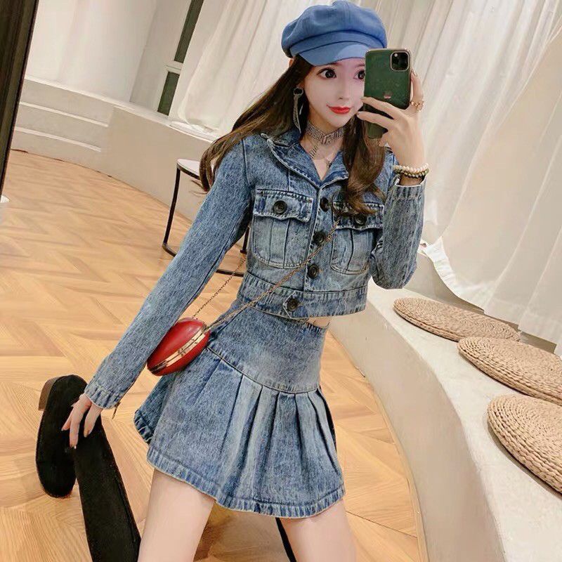 (SẴN) Set jeans xanh năng động
