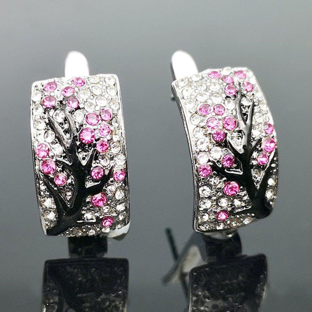 Set 2 Khuyên Tai Nữ Hình Cành Cây Trong Suốt Độc Đáo