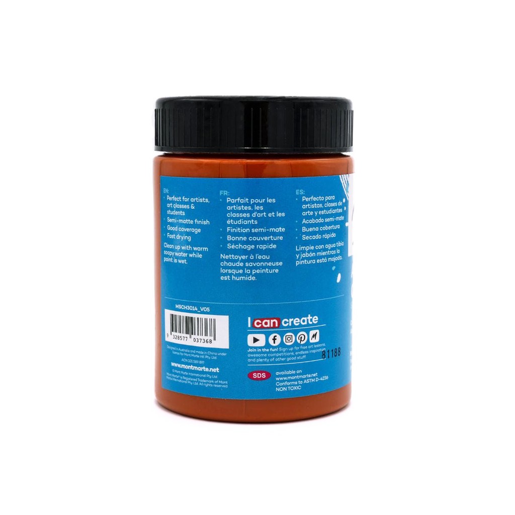 Màu Acrylic Mont Marte 300ml - Burnt Sienna - Acrylic Colour Paint Signature 300ml (10.1oz) - MSCH3014