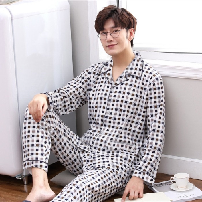 (MớI) Bộ Pijama DàI Tay BằNg Cotton DàNh Cho Nam