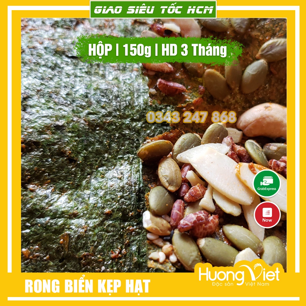 Rong biển kẹp hạt dinh dưỡng Mùa Ăn 150gr đồ ăn vặt Sài Gòn rong biển ăn liền giòn ngon đậm đà vị thơm