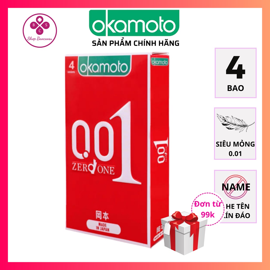 Bao cao su sêu mỏng okamoto zero one 001 mòng nhất thế giới hợp 10 chiếc _Nhi_Store3