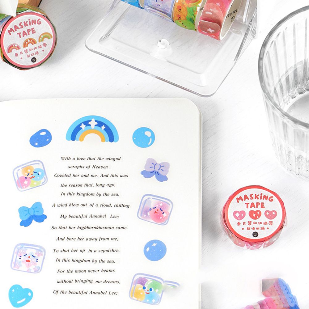 Băng Keo Giấy In Họa Tiết Trái Cây/Động Vật Dùng Trang Trí Sổ Tay/Ảnh Ảnh DIY