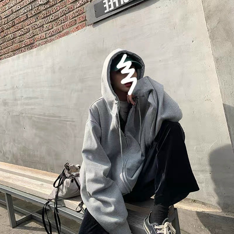 Áo Hoodie Nỉ Ngoại Trơn Dáng Thụng Khóa Kéo Mũ Rộng 2 Màu G221