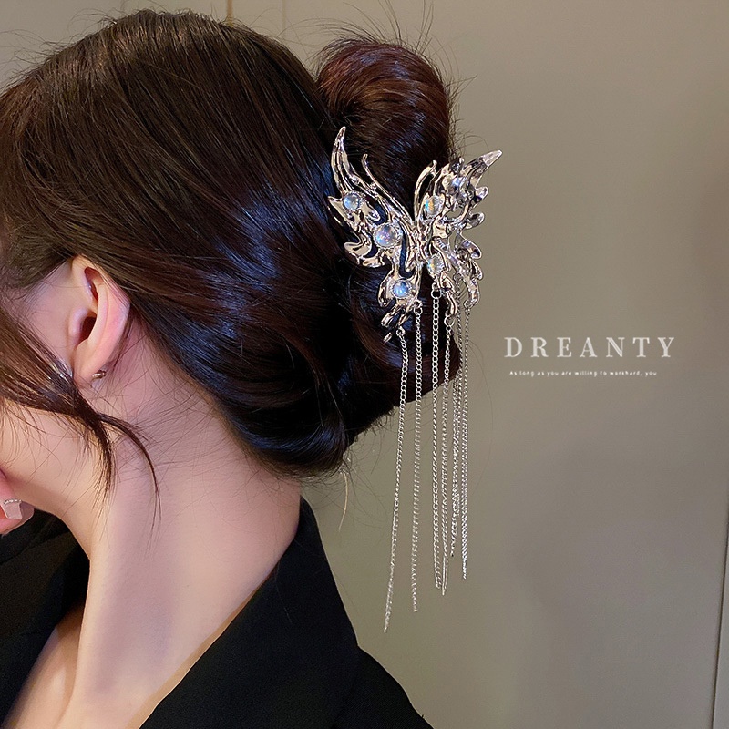 Kẹp Tóc Cá Mập Đính Đá Mặt Trăng Và Bướm Độc Đáo