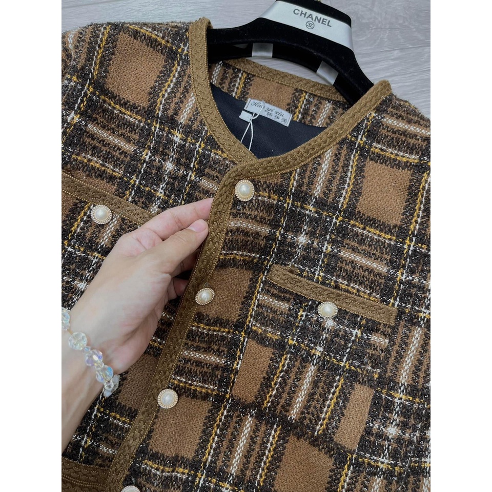 SET DẠ NÂU ÁO KÈM QUẦN