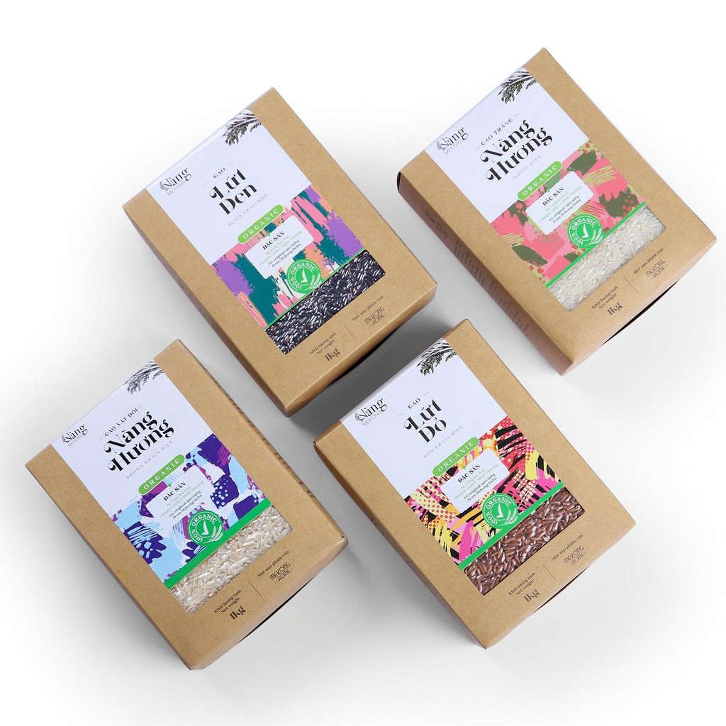COMBO 4kg - Gạo Hữu Cơ - XÁT DỐI Nàng Hương - Nàng MEKONG - 100% Organic - MEKONG HOME