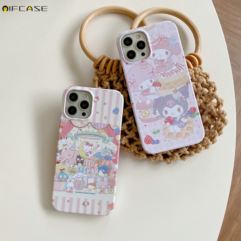 Ốp Điện Thoại Cứng In Hoạt Hình Hello Kitty Cinnamoroll Pachacco Cho iPhone 13 12 11 Pro Max XS Max XR X 7 8 Plus