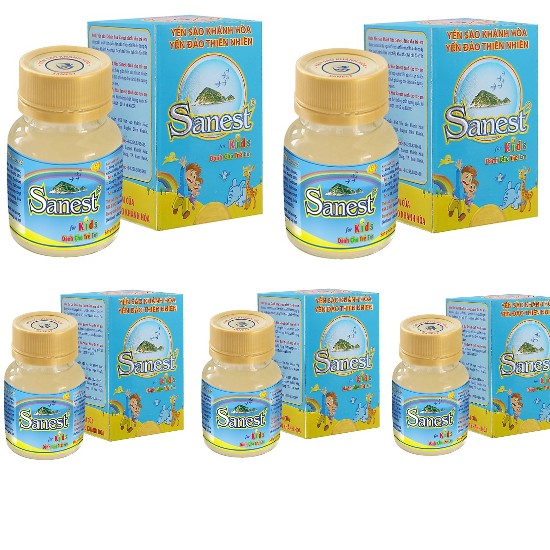 COMBO 5 HŨ YẾN SÀO KHÁNH HÒA SANEST KIDS LỌ 62ML