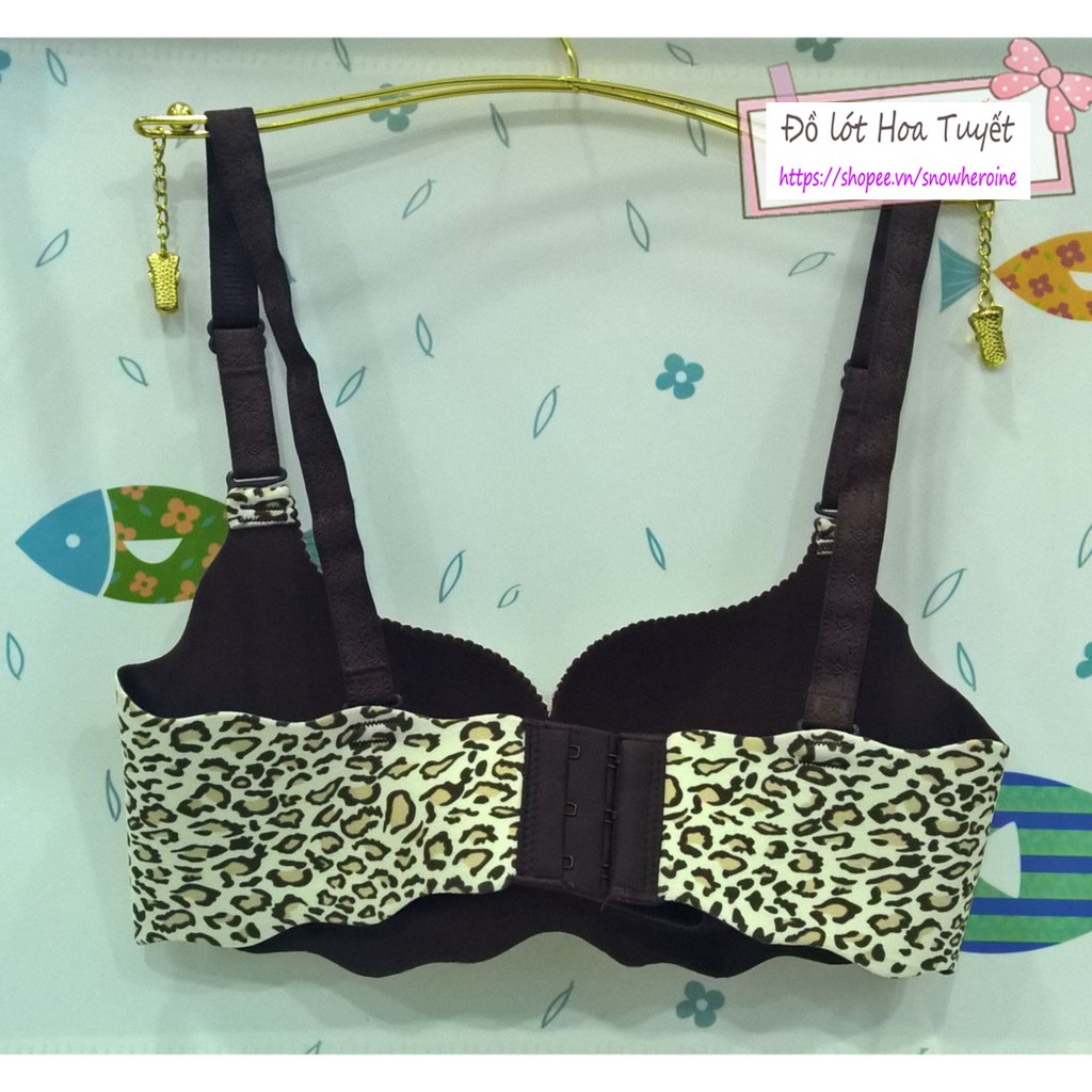 Áo lót nâng ngực tạo khe họa tiết da beo