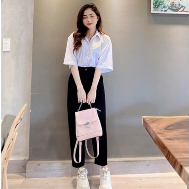 Quần baggy cạp cao siêu tôn dáng