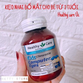 Kẹo bỗ mắt cho bé Healthy Care Kids Computer Eyes 60 Chewable Tablets của ÚC